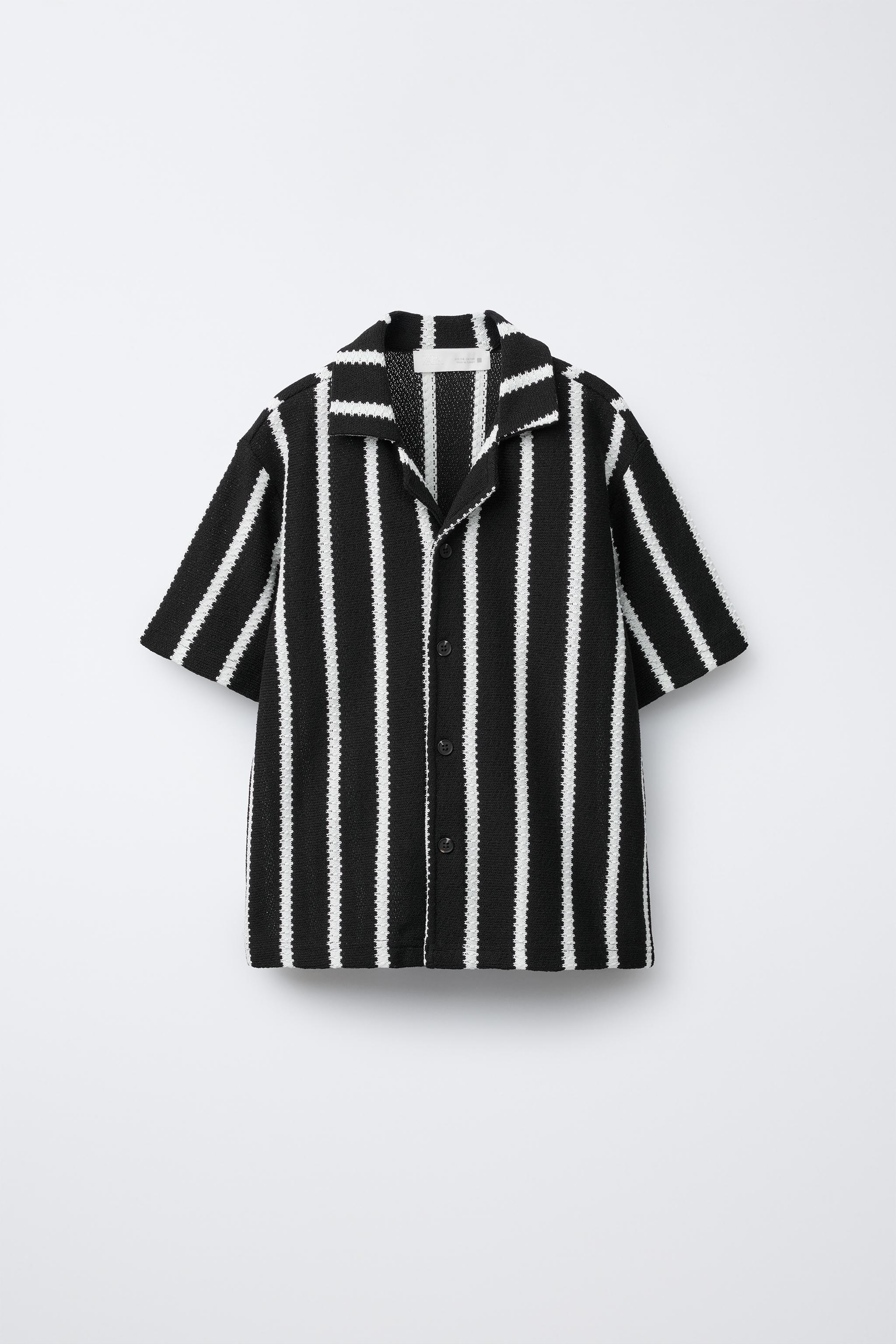 CHEMISE BOWLING TEXTURÉE À RAYURES